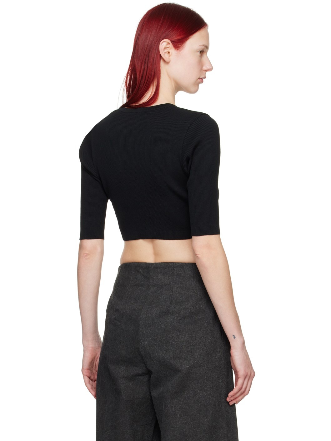 Black Rib Cardigan - 5