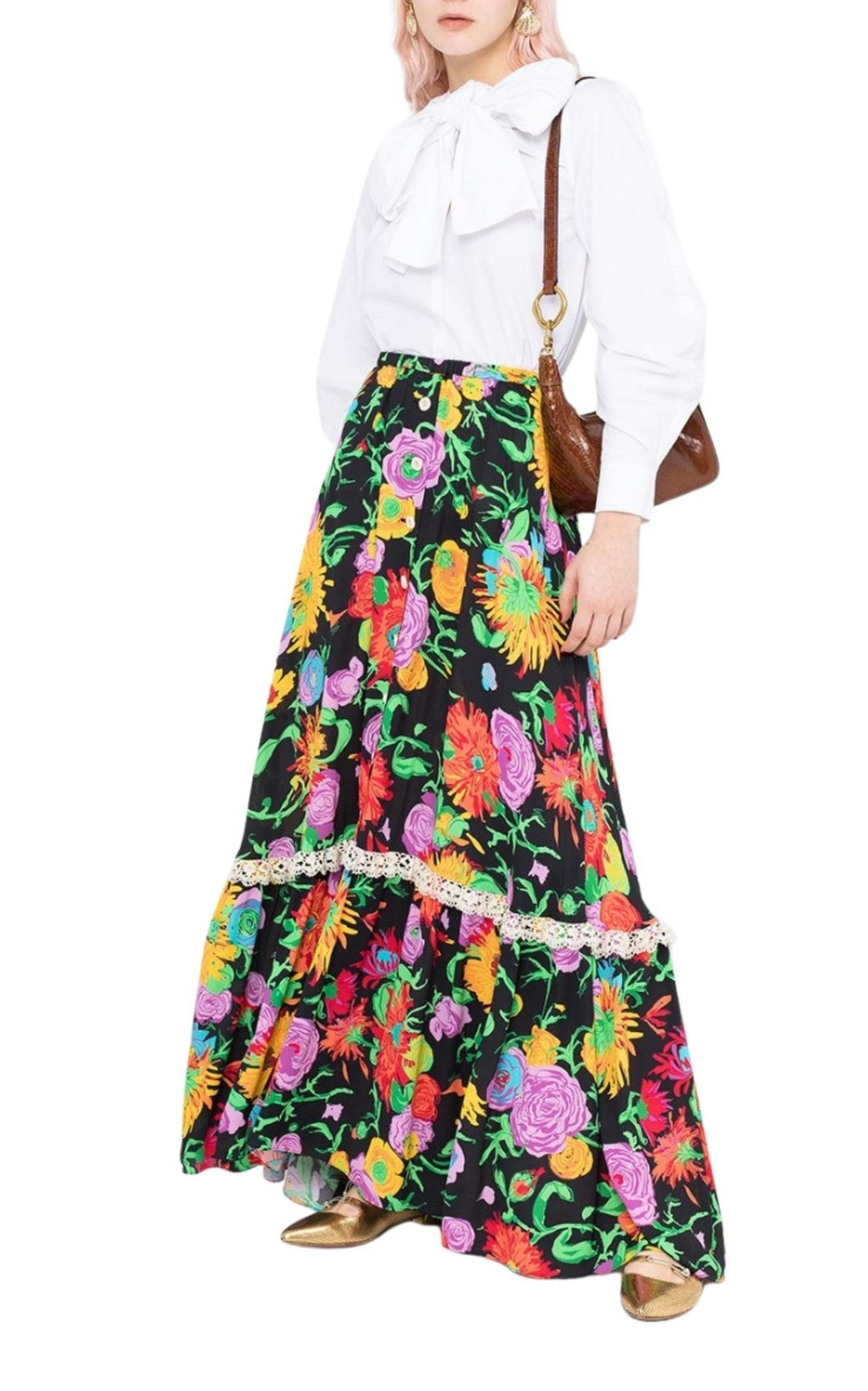 Ken Scott- Print Viscose Skirt - 3