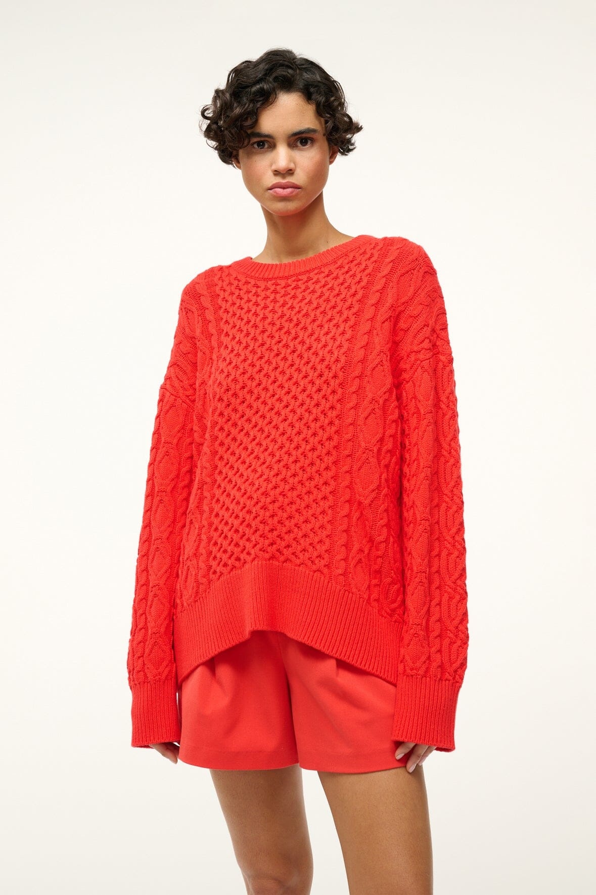 STAUD TRACY SWEATER RED ROSE - 2