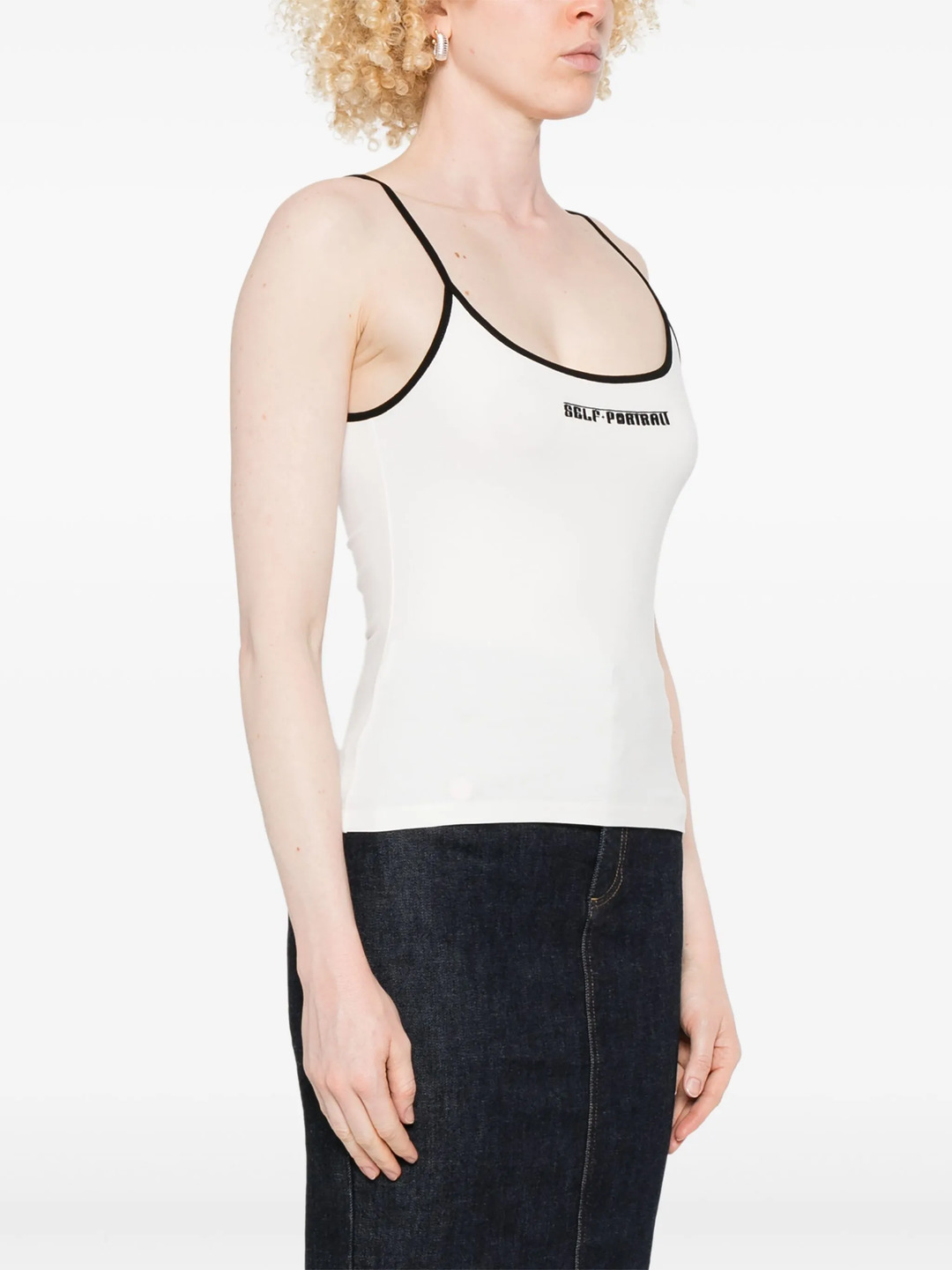 White Vest With Black Logo - 3