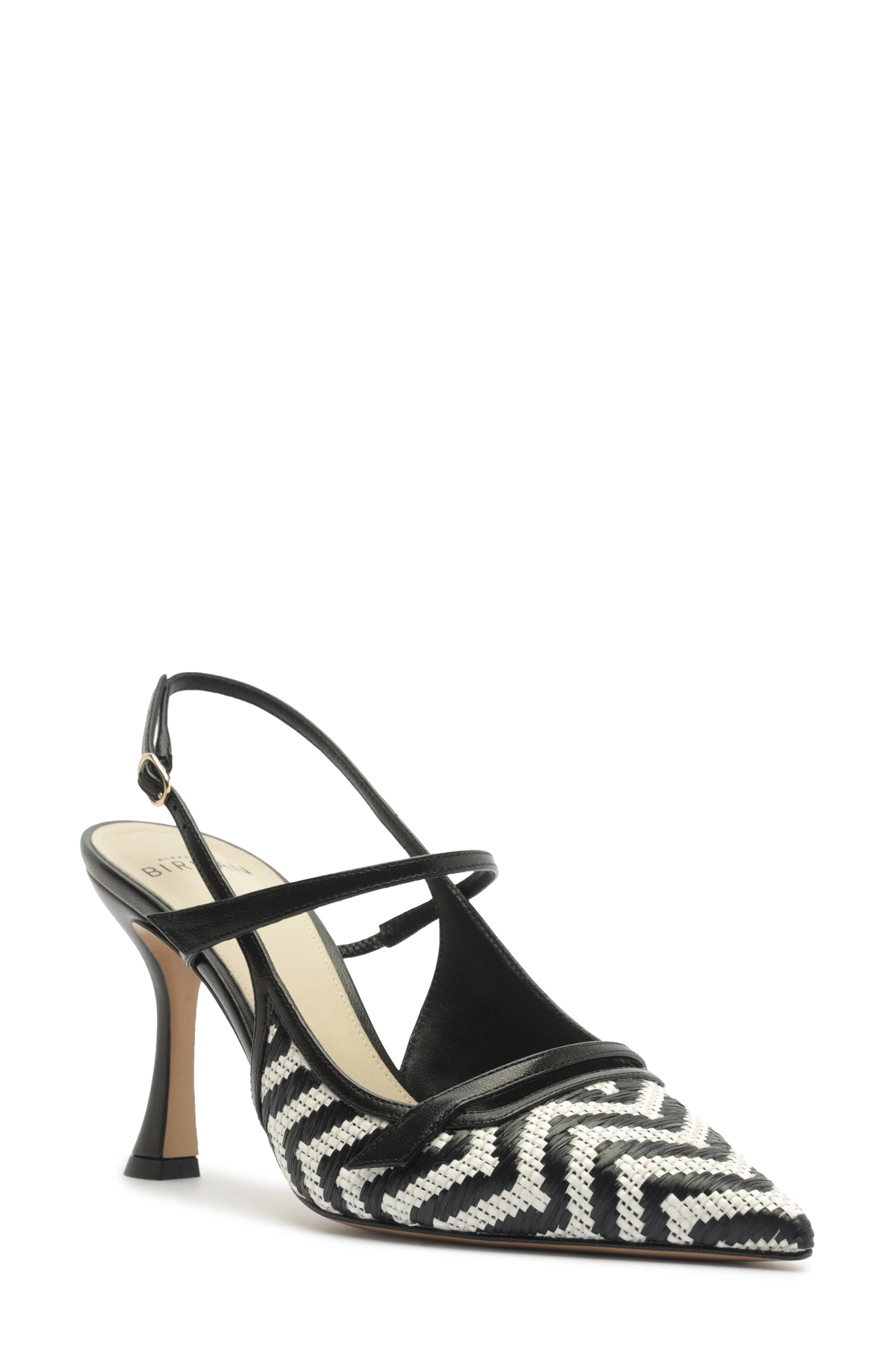 Alexandre Birman Tita Raffia Slingback Pump in Black at Nordstrom - 1