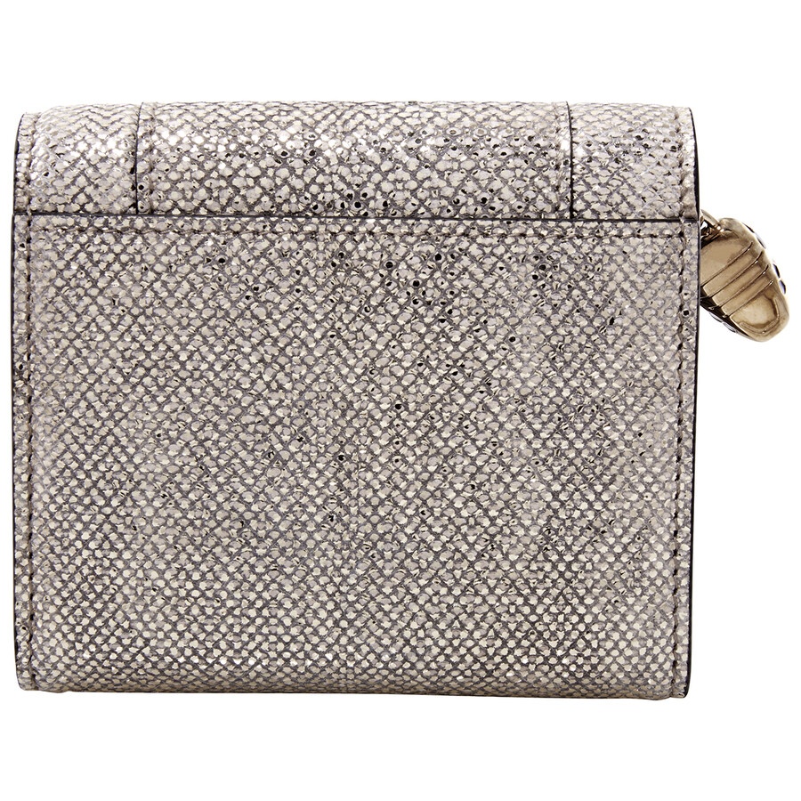 Bvlgari Serpenti Forever Compact Leather Wallet- Beige - 5