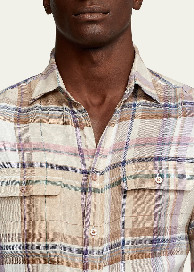 Men's Cooper Plaid Linen Twill Shirt 5