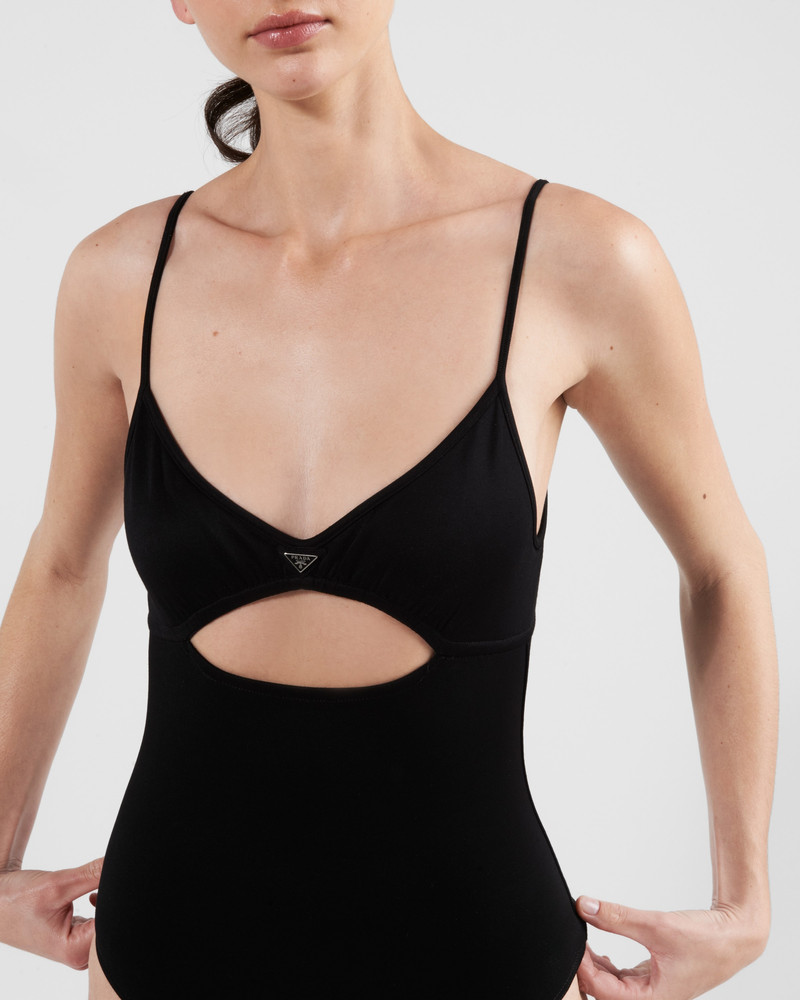 Interlock fabric one-piece swimsuit 3