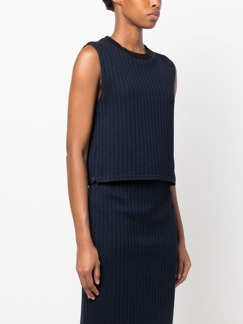 logo-patch jacquard top - 3