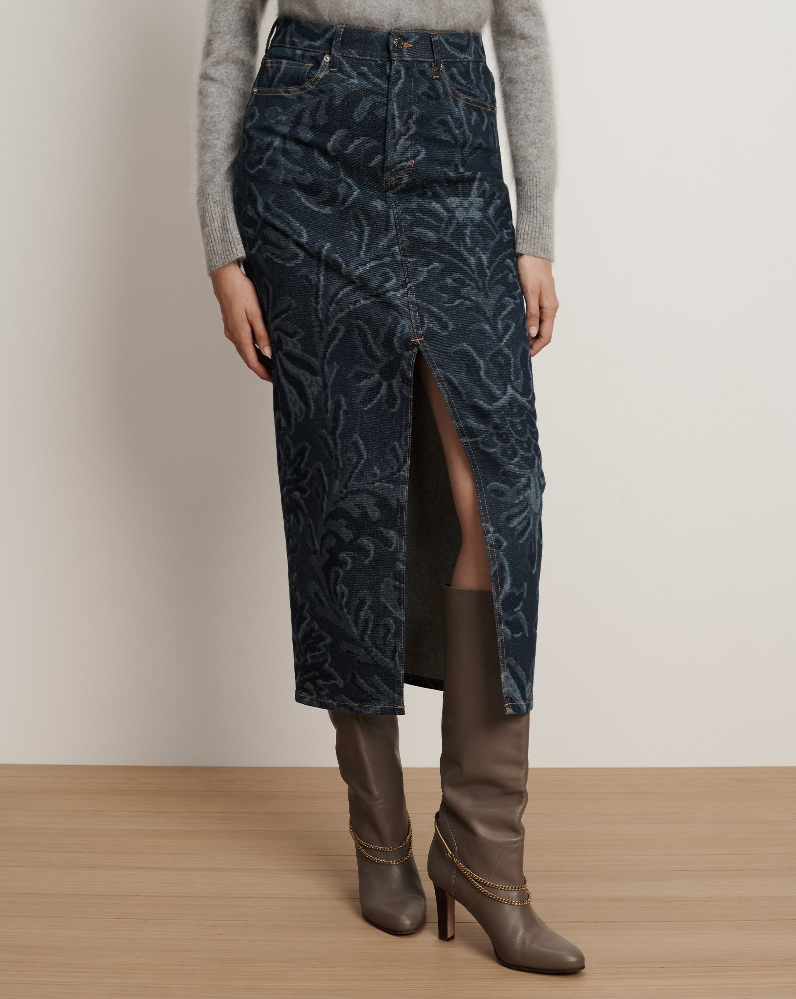 DEVORAH DENIM MAXI SKIRT - 3