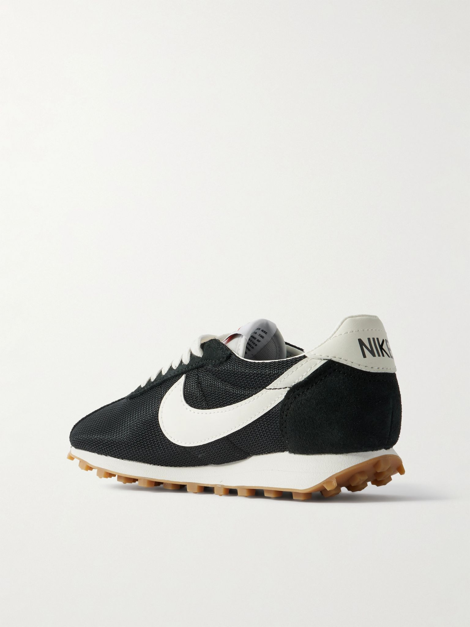LD-1000 suede and leather-trimmed mesh sneakers Black - 3