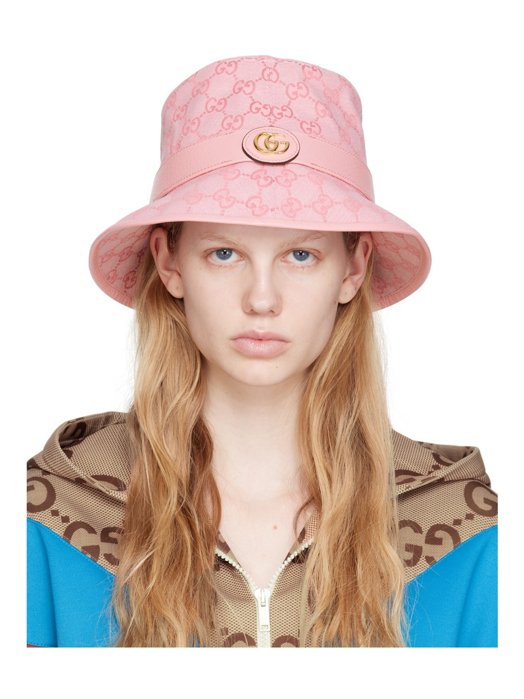 Pink GG Bucket Hat - 1