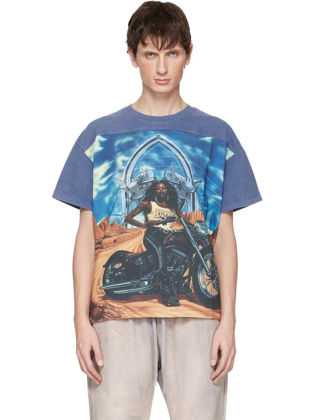 Gray Biker Jersey T-shirt - 1