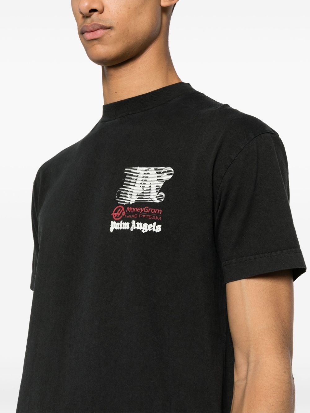 x Haas racing-print cotton T-shirt - 5