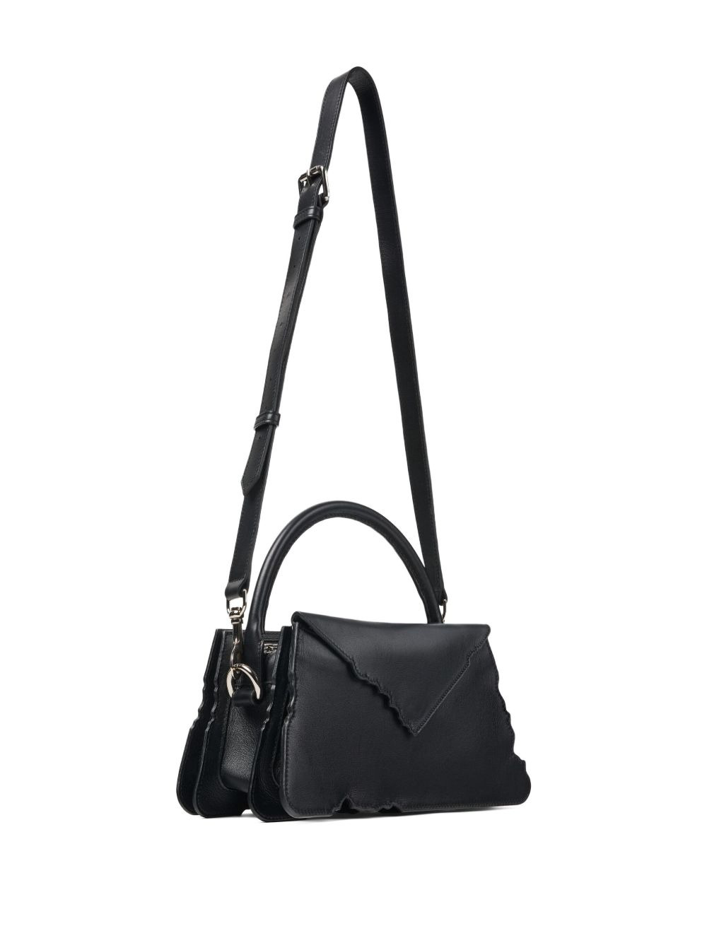scalloped-edge top-handle shoulder bag - 3