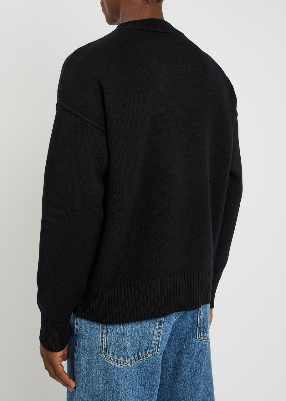 Ami Paris Logo-intarsia Wool Jumper - 3