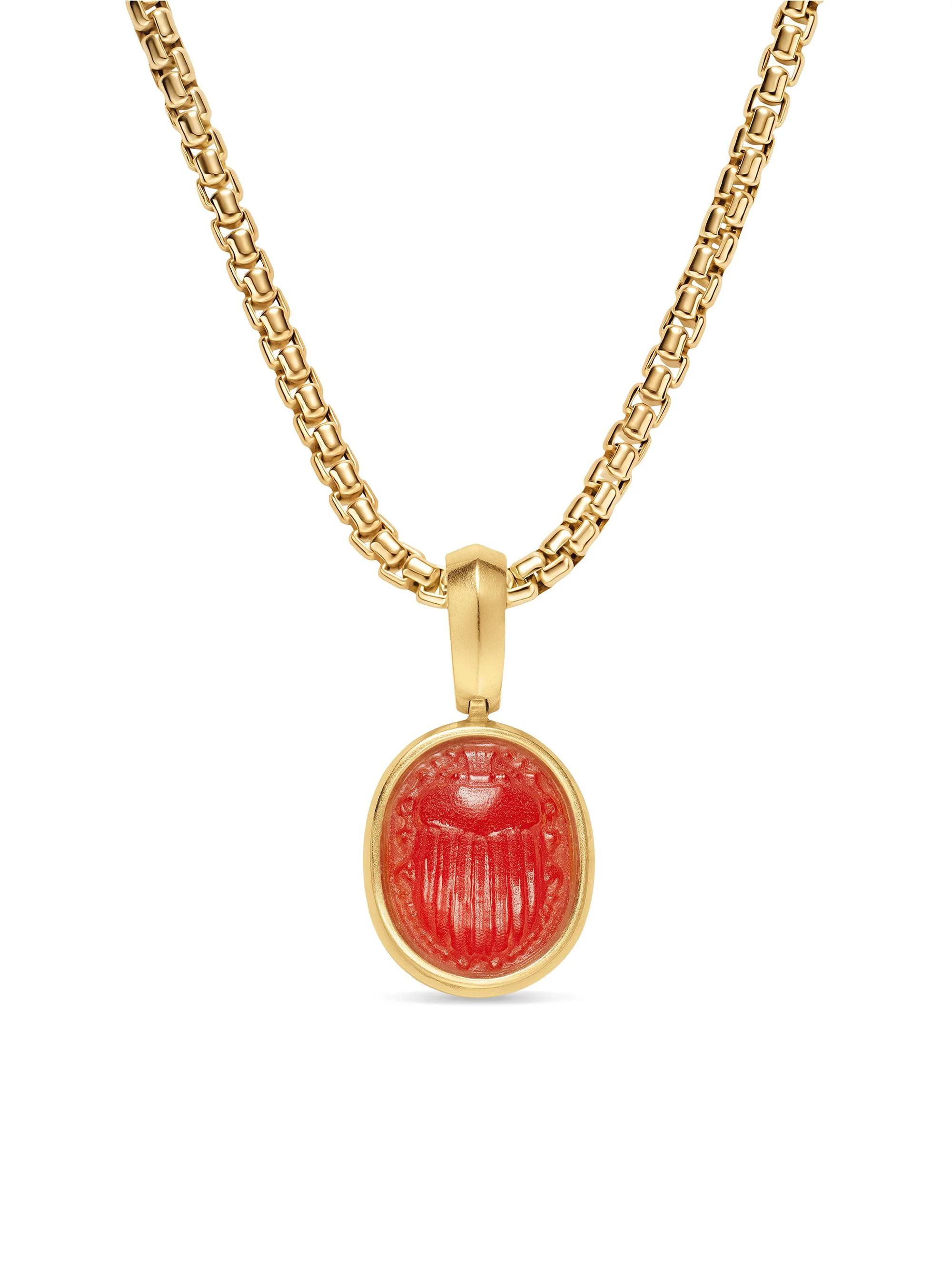 Women's Petrvs Micro Scarab Amulet in 18K Yellow Gold - Carnelian - 1