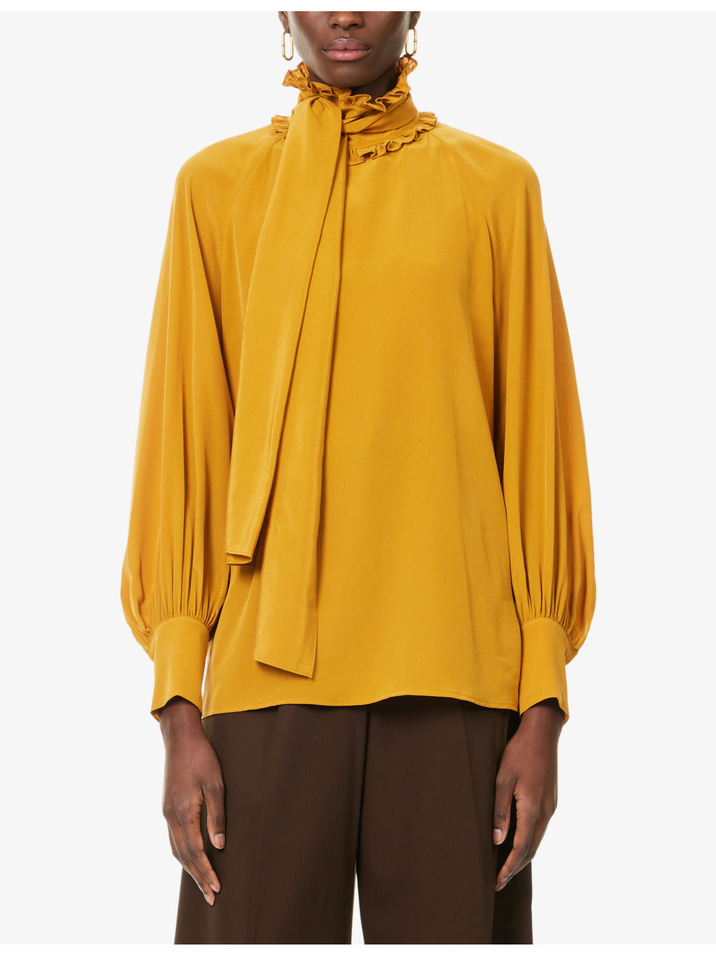 Guido High-Neck Silk Blouse - 3