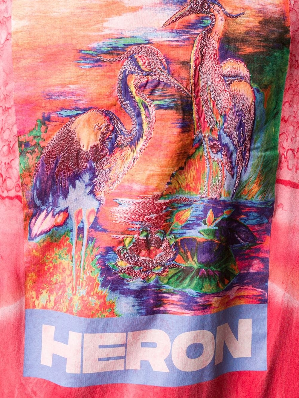 tie dye heron print T-shirt - 5