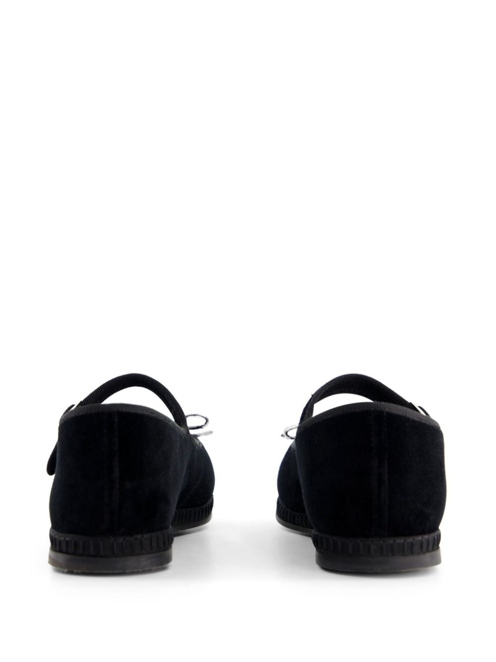 bow-detailing velvet ballerina shoes - 4
