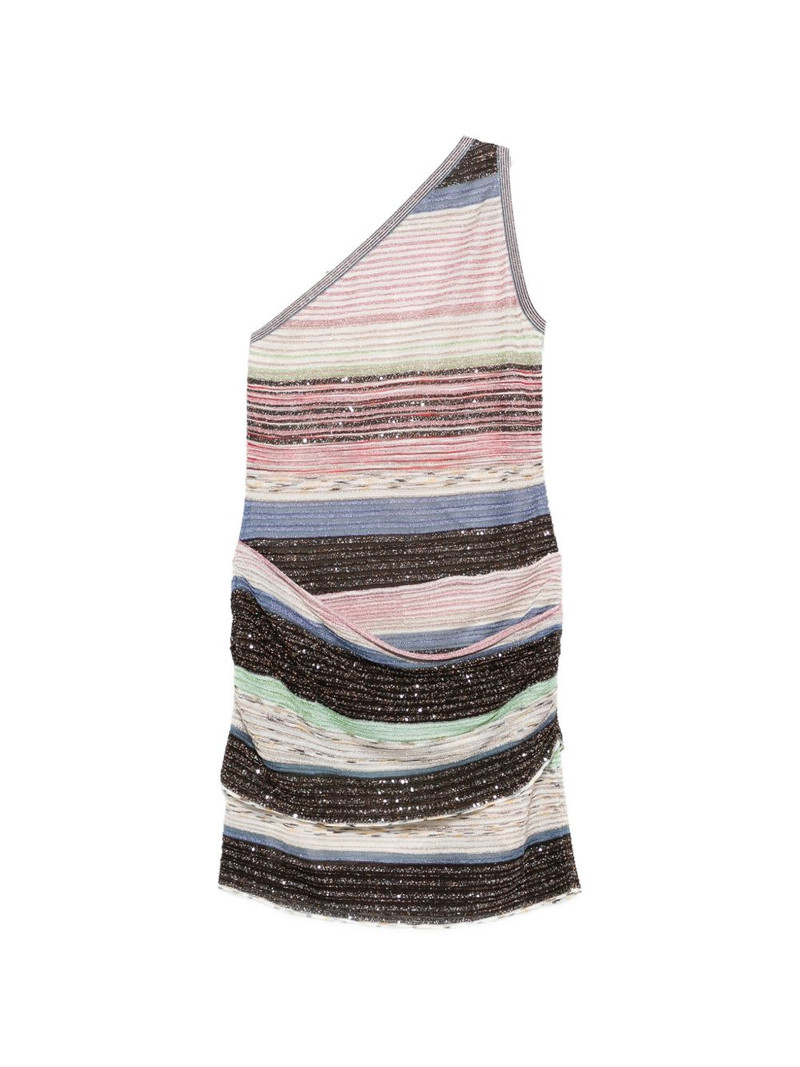 striped one-shoulder mini dress 1