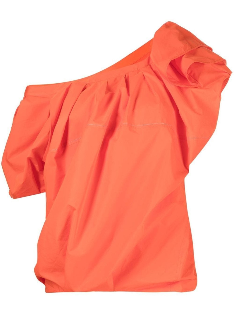 gathered-detail off-shoulder blouse 1