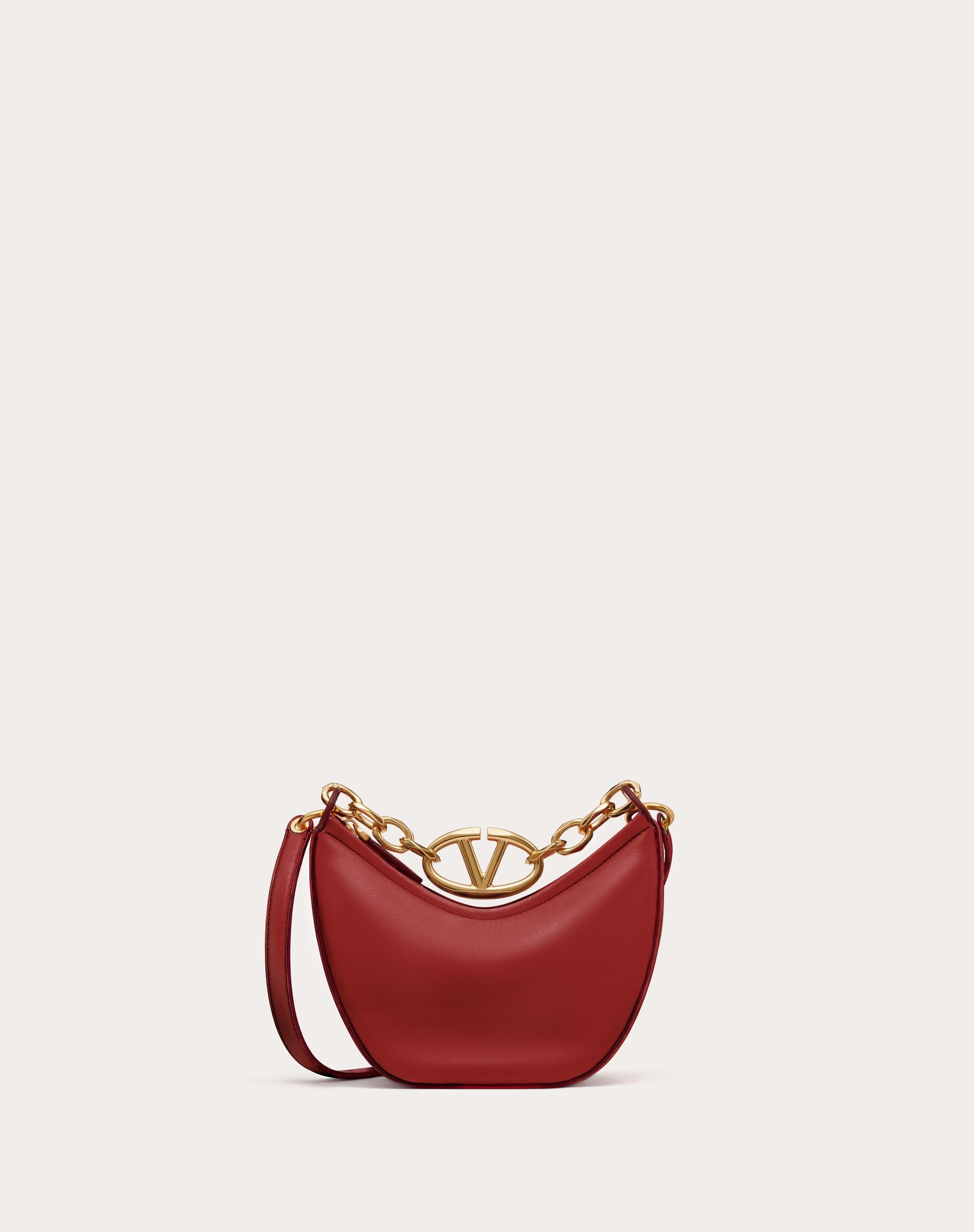 VLOGO MOON MINI HOBO BAG IN NAPPA LEATHER WITH CHAIN - 1