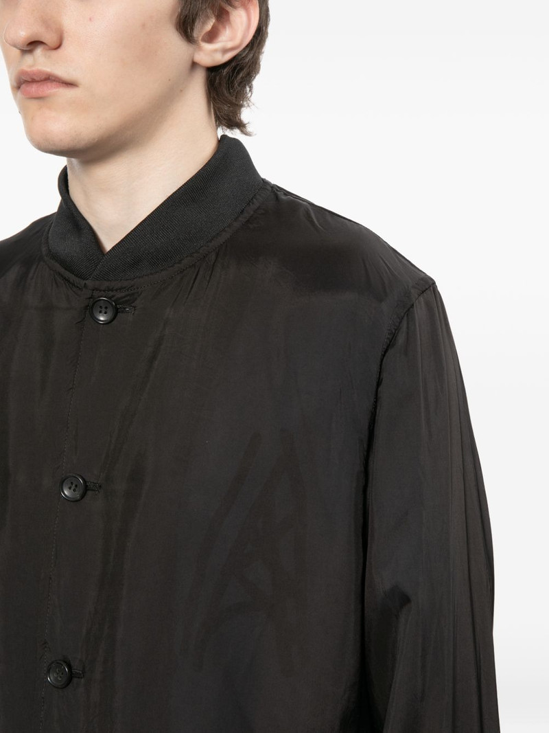 logo-print see-through coat 5