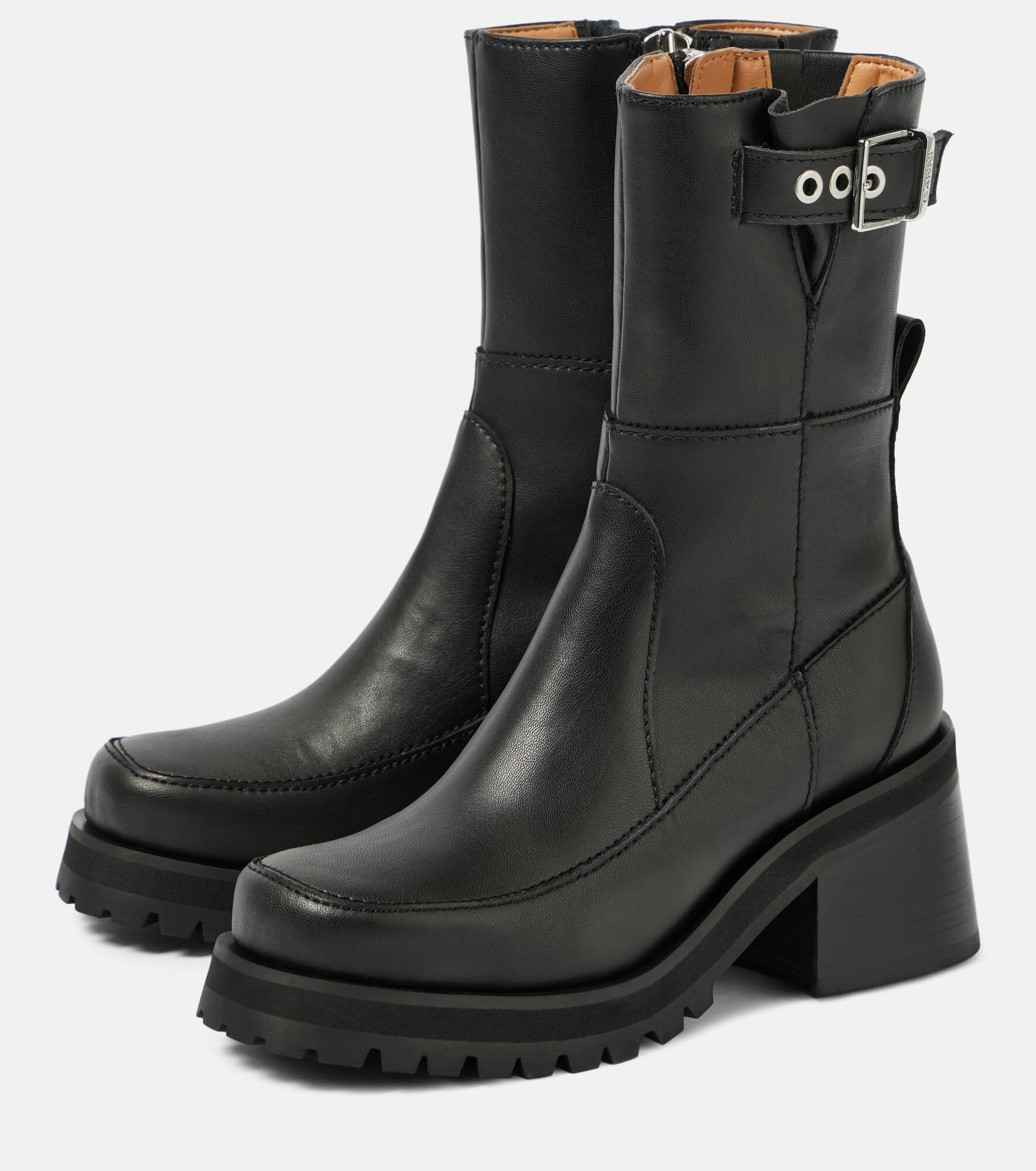 Faux leather ankle boots - 4