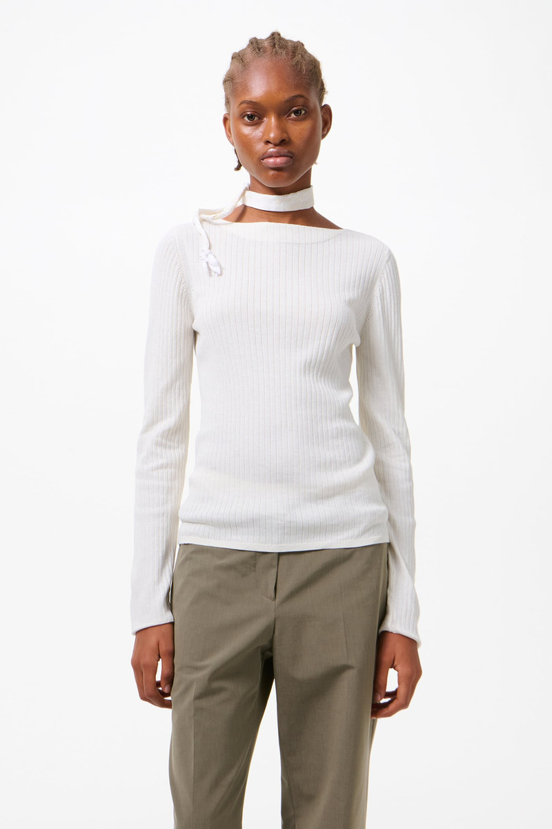 Strict Knit Ivory Cotton Crepe 3