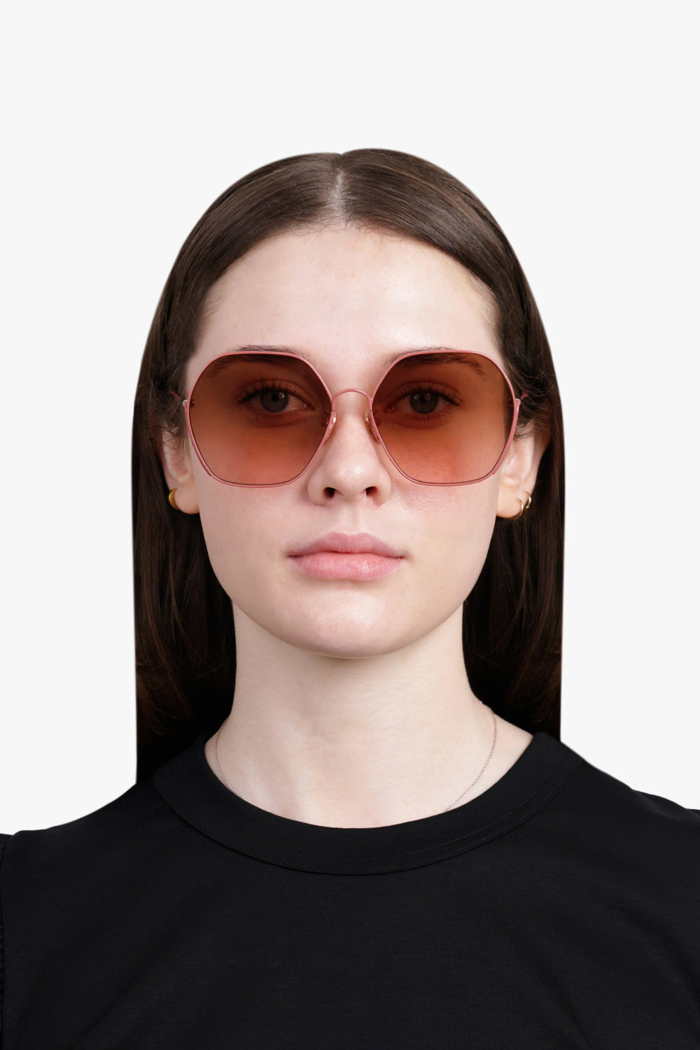 CH0169SA HEXAGONAL SUNGLASSES | PINK/BROWN - 4