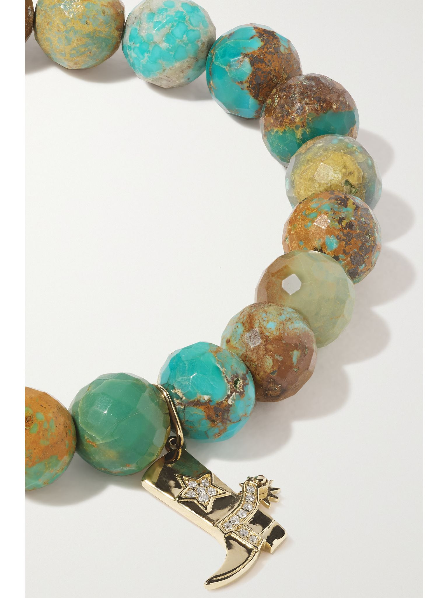 Cowboy Boot 14-karat gold multi-stone bracelet Gold - 4