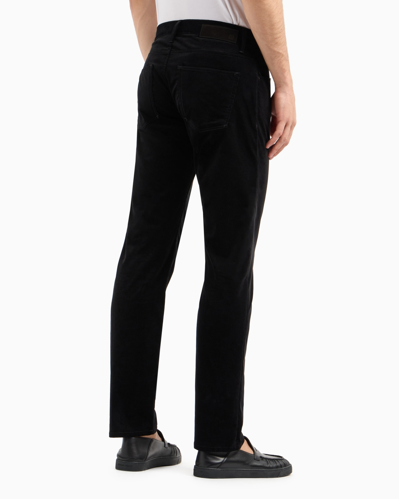 Regular-fit, five-pocket trousers in ribbed cotton and cashmere - 3