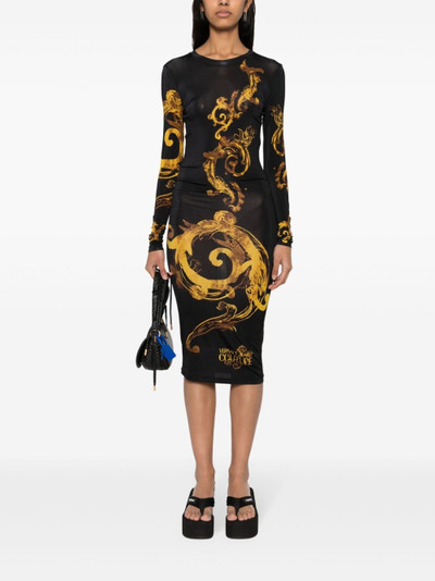VERSACE JEANS COUTURE Watercolour Couture-print midi dress outlook