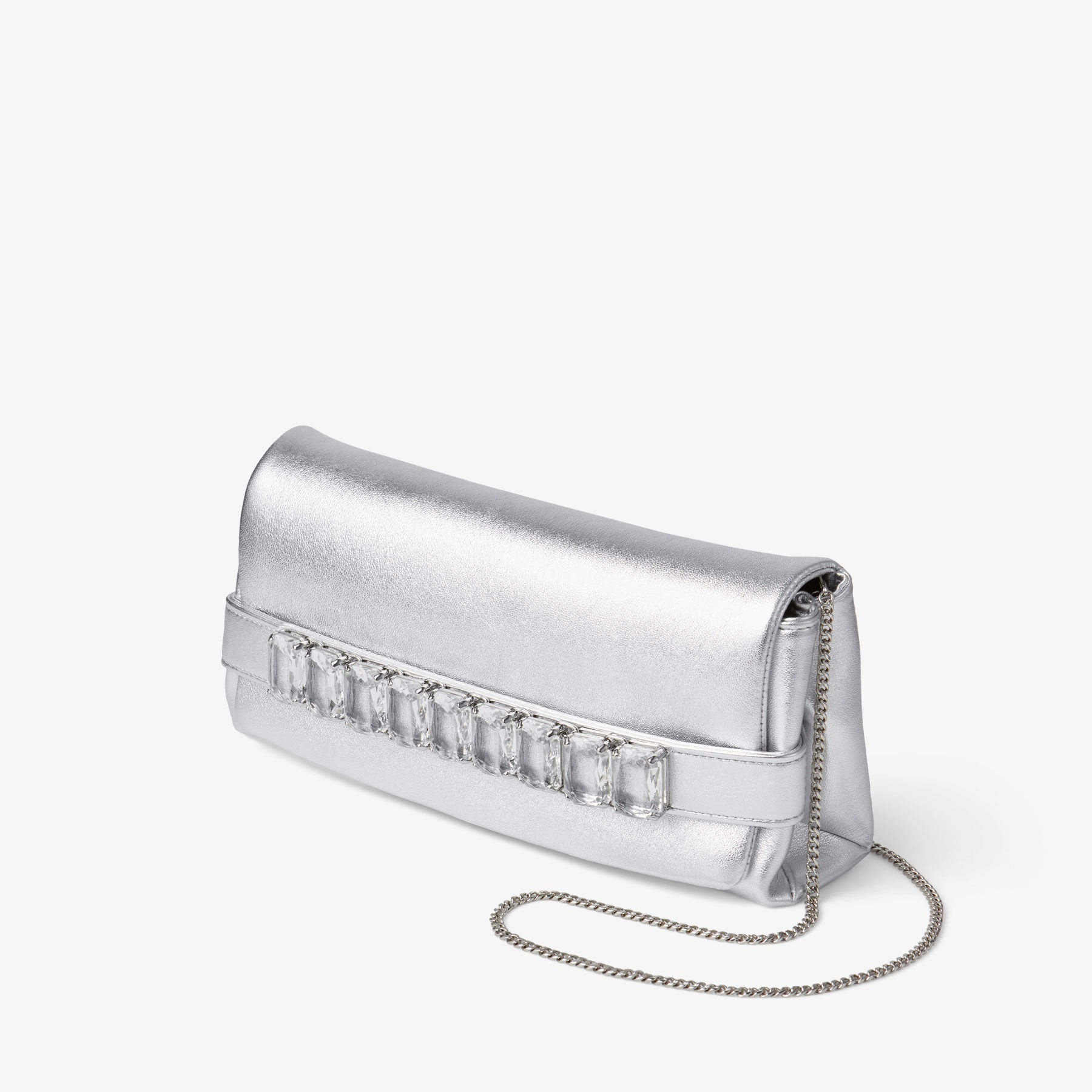 Kya
Silver Metallic Nappa Leather Clutch Bag - 3