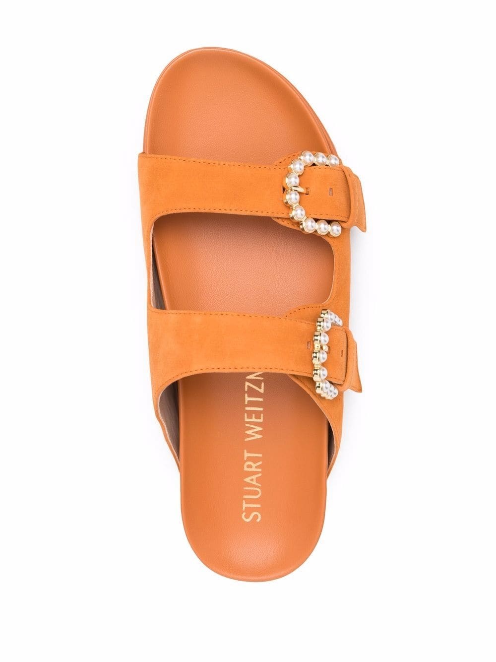 pearl-embellished suede sandals - 4