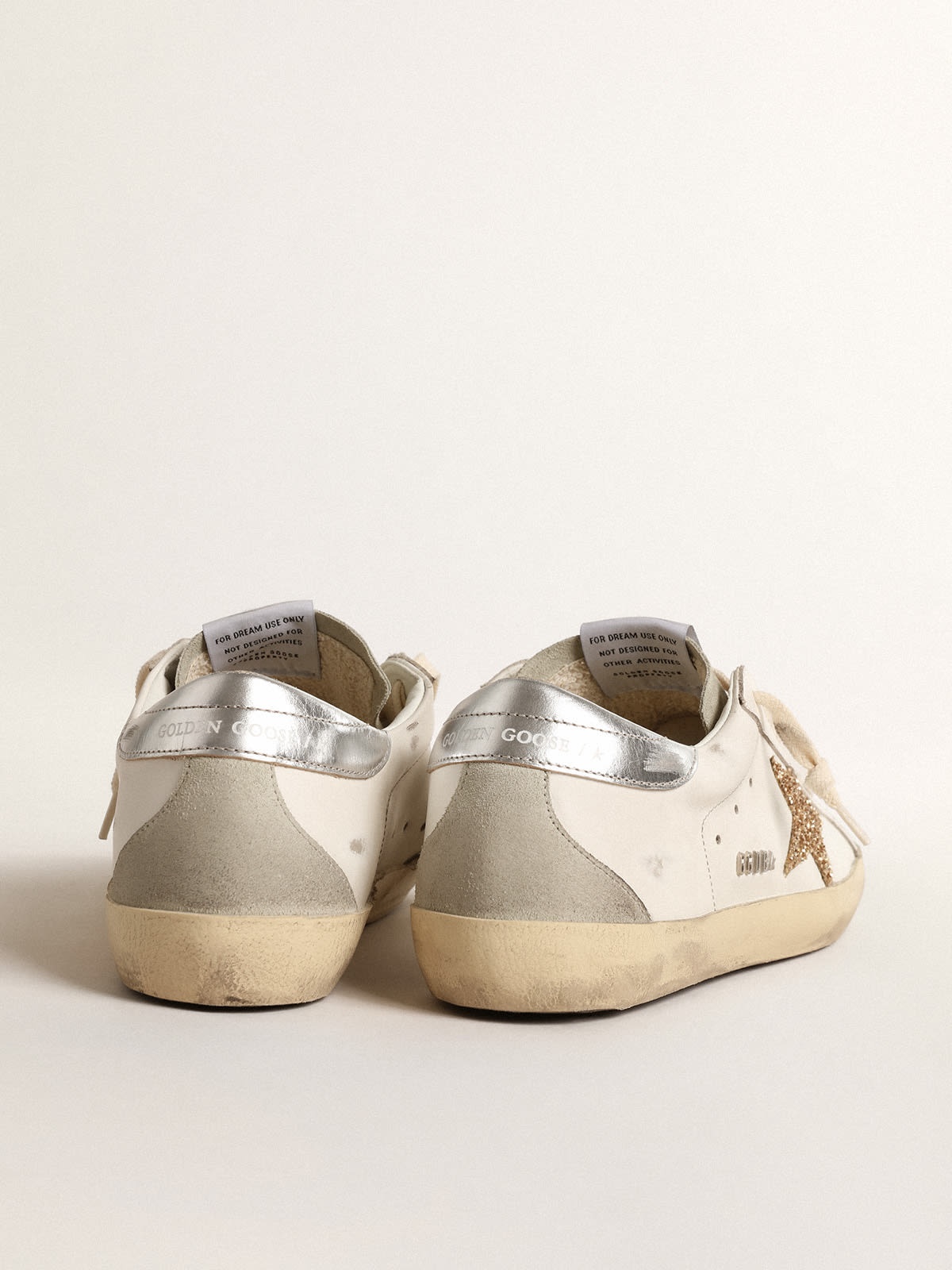 Super-Star with gold glitter star and ice-gray suede inserts - 4
