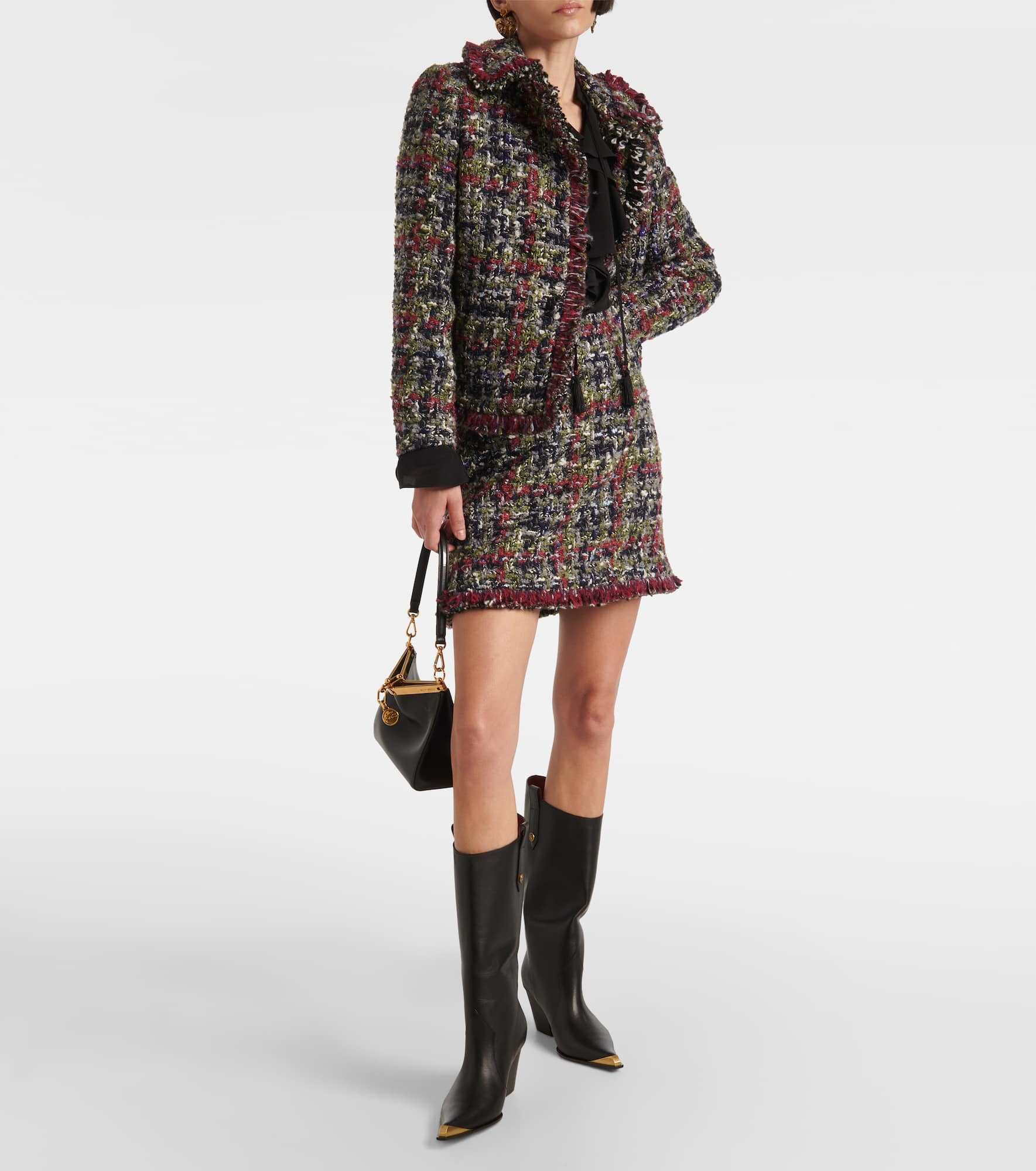Wool-blend tweed miniskirt - 2
