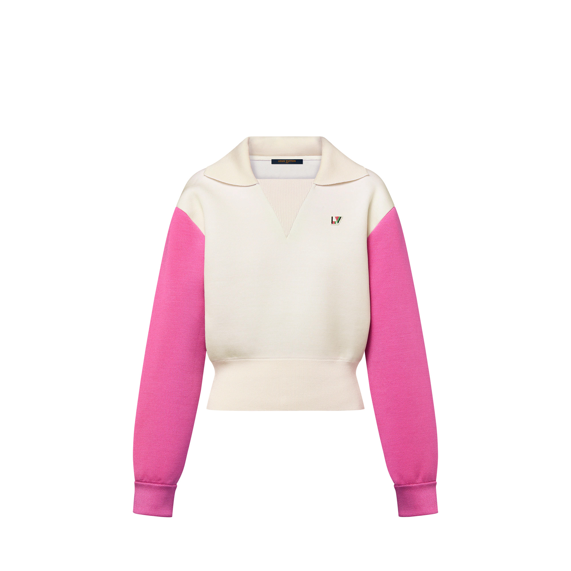 Color-Blocked Collar Pullover - 1