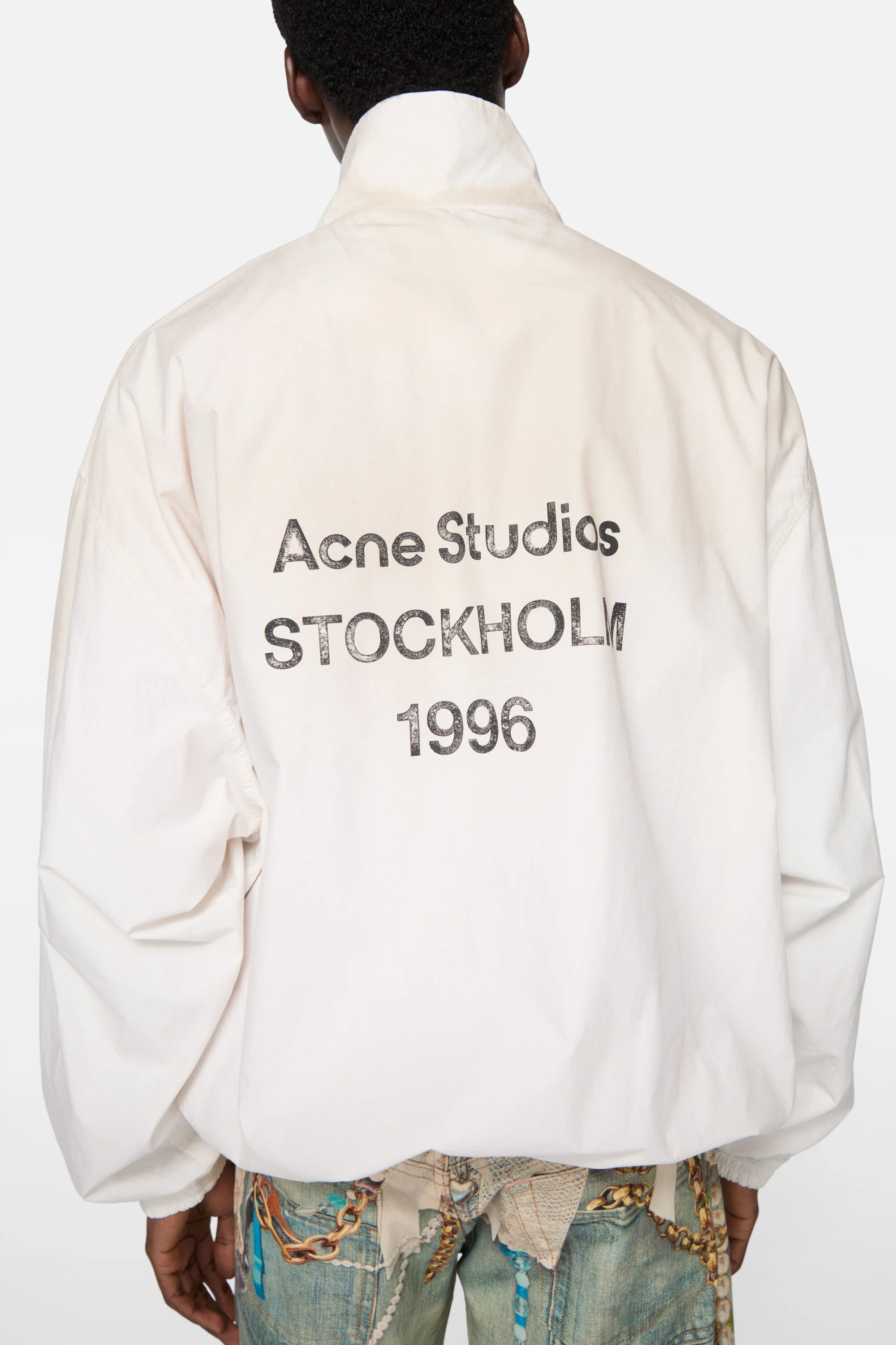 Logo zipper jacket - Dusty white - 4