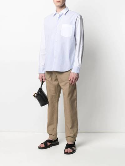 Lanvin striped contrast-panel shirt outlook