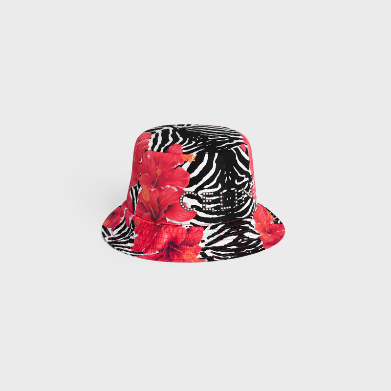 CELINE celine STUDS bucket hat in hibiscus zebra nylon outlook