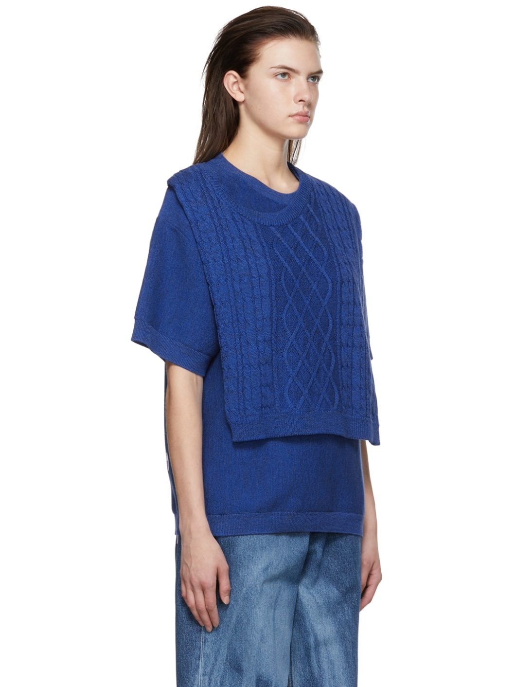 Blue Cotton Sweater - 2