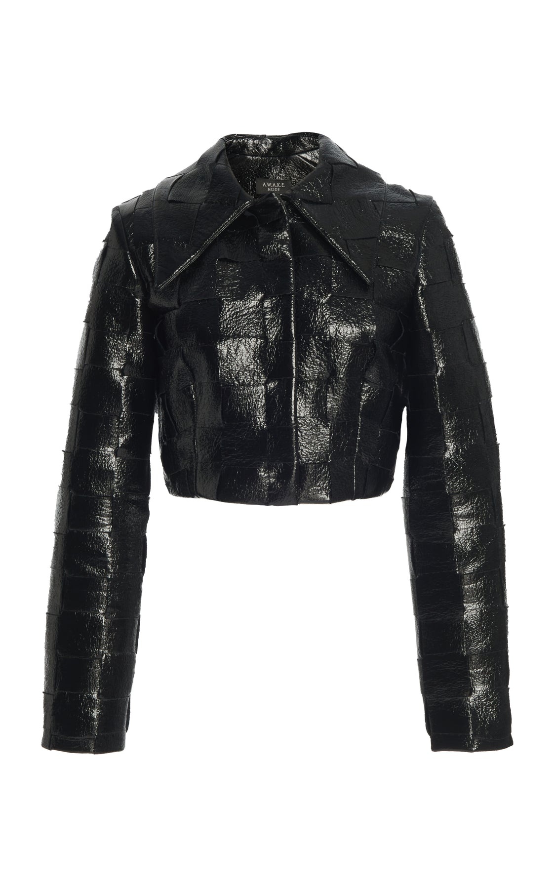 WEAVED JACKET WITH DETACHABLE COLLAR BLACK BROWN - 7
