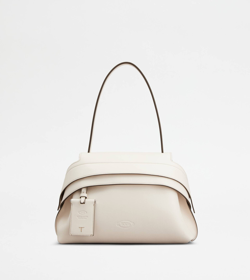 TOD'S WAVE BAG IN LEATHER SMALL - WHITE 1