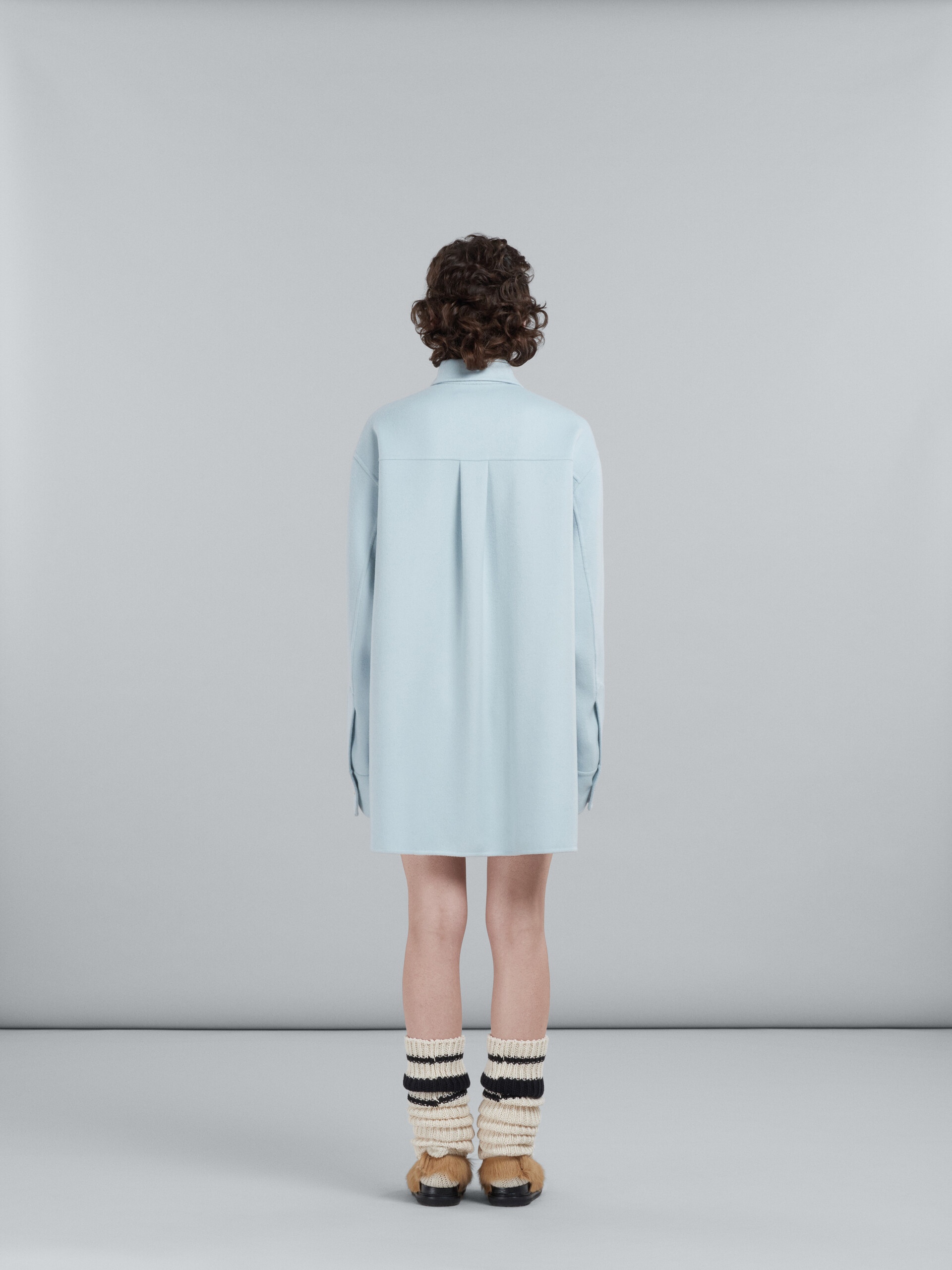 LIGHT BLUE JACKET IN WOOL AND CASHMERE - 3