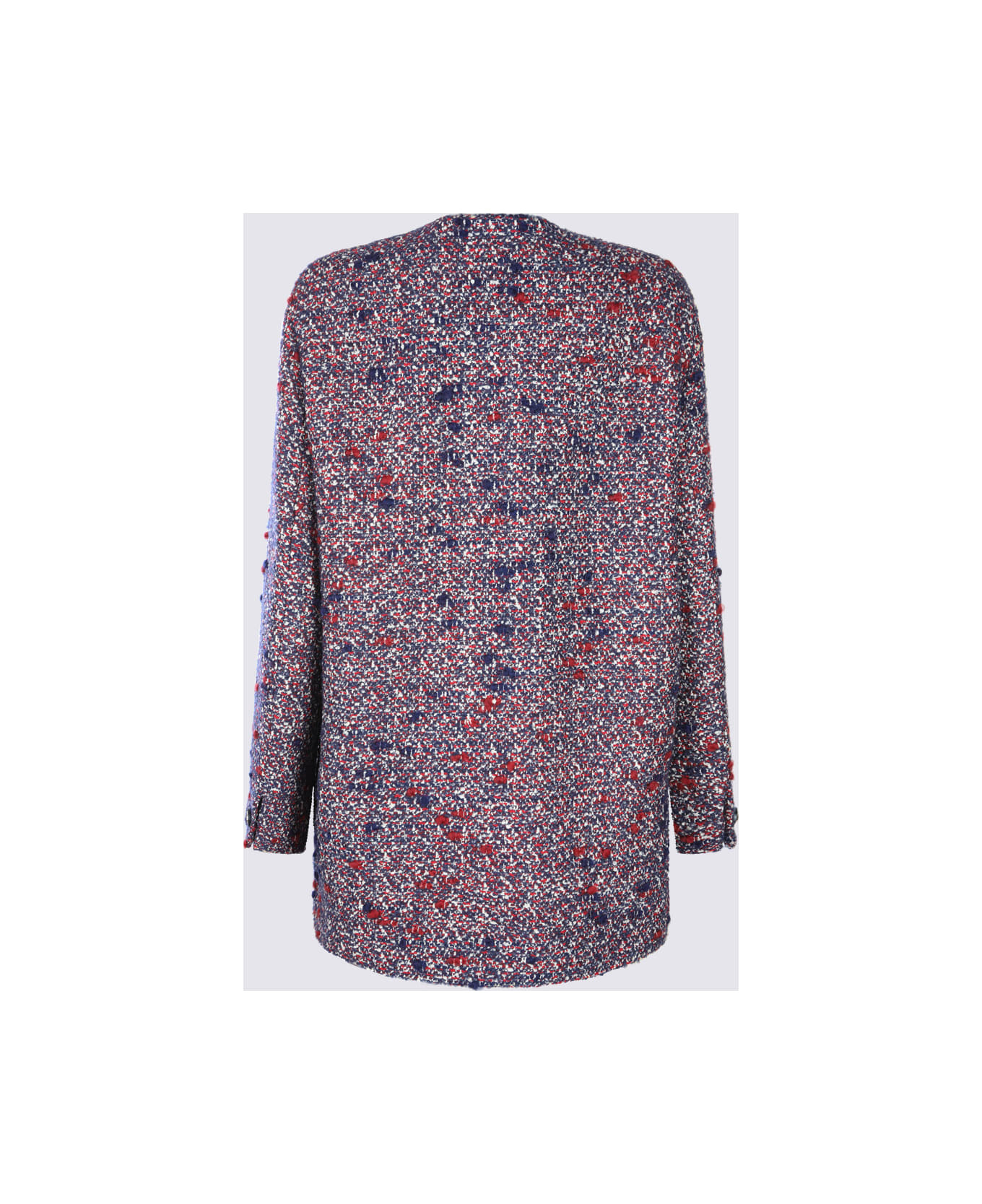 Blue And Red Wool Casual Jacket - 2