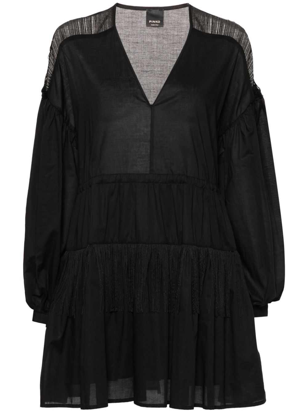 fringed flared mini dress - 1