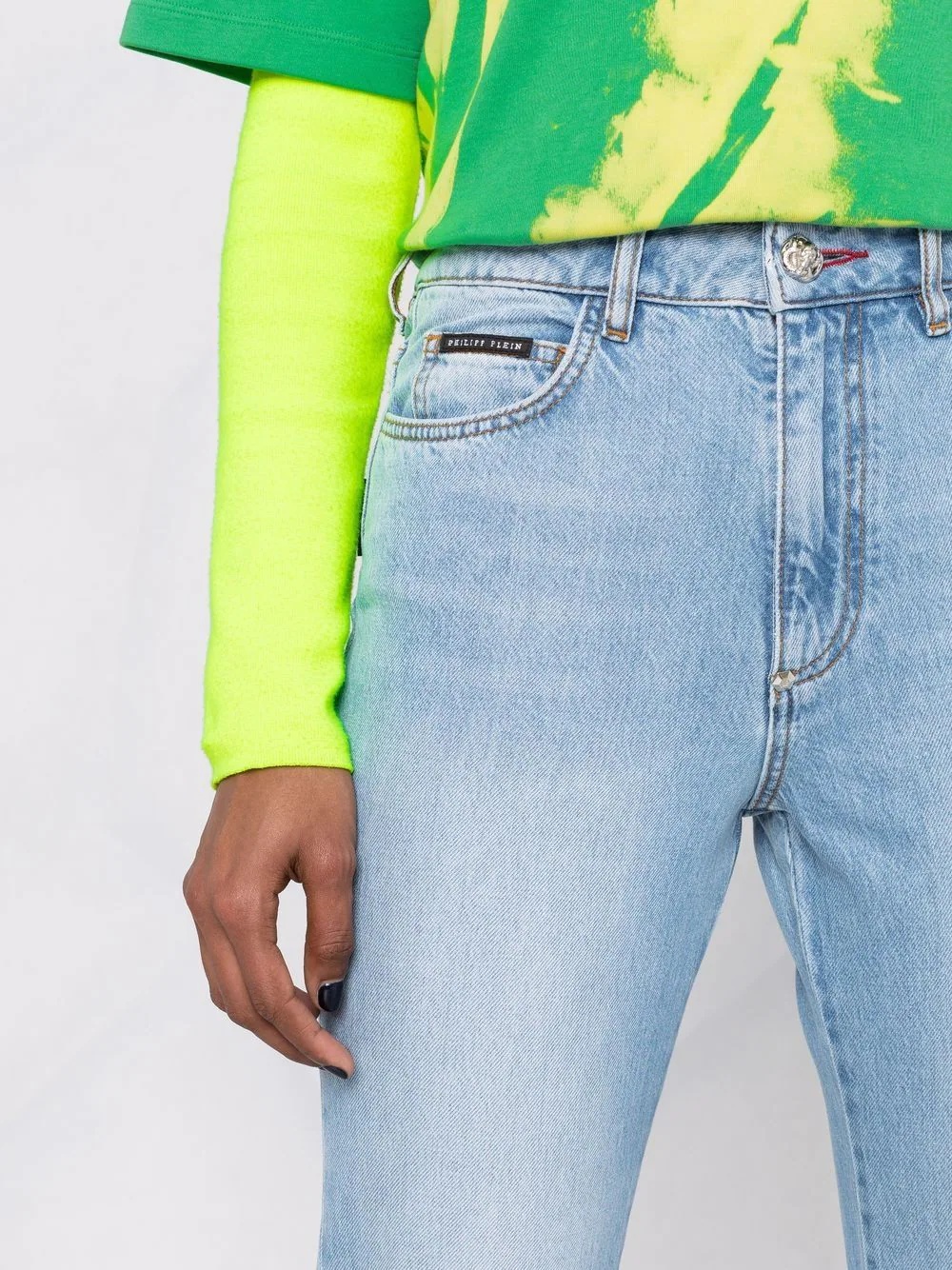 high-waisted flared jeans - 5