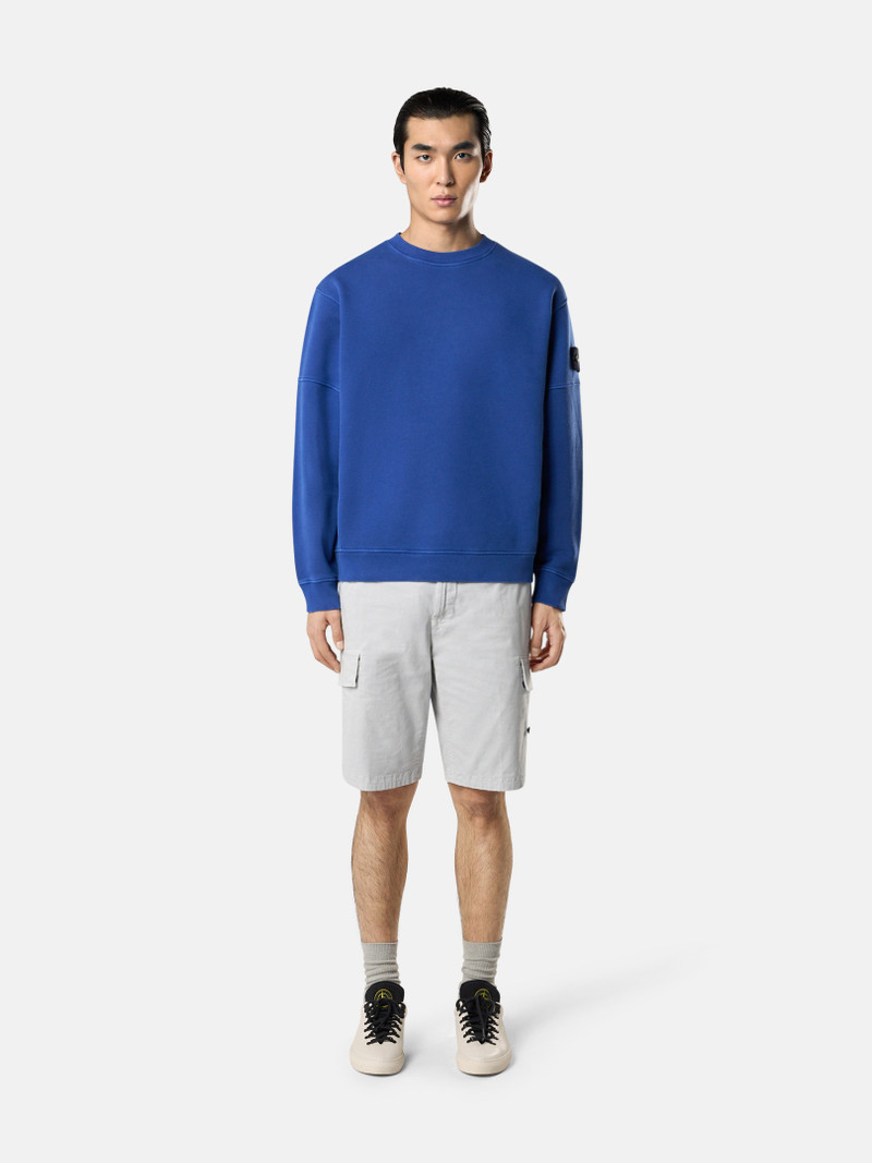 Stone Island 6100032 ORGANIC COTTON DIAGONAL FLEECE 'OLD' EFFECT outlook