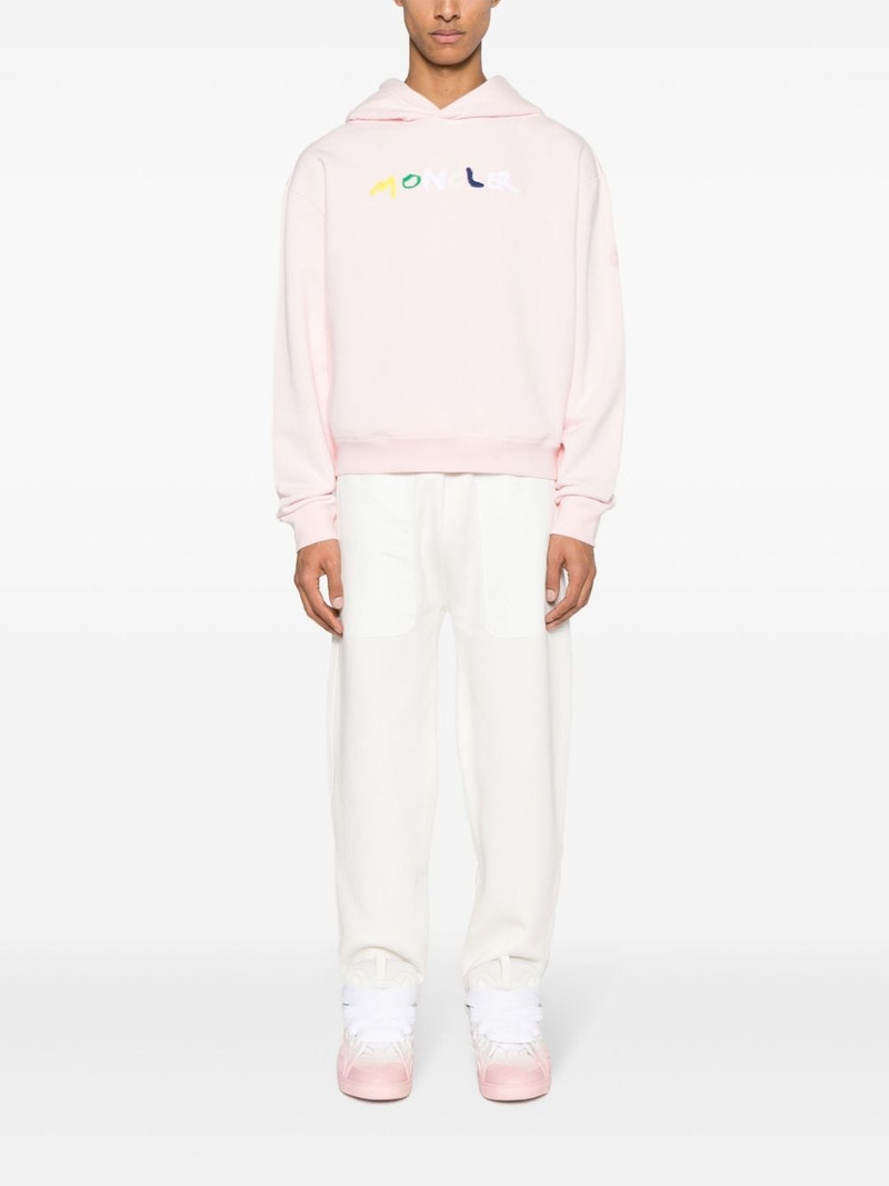 Moncler logo-embroidered cotton hoodie outlook