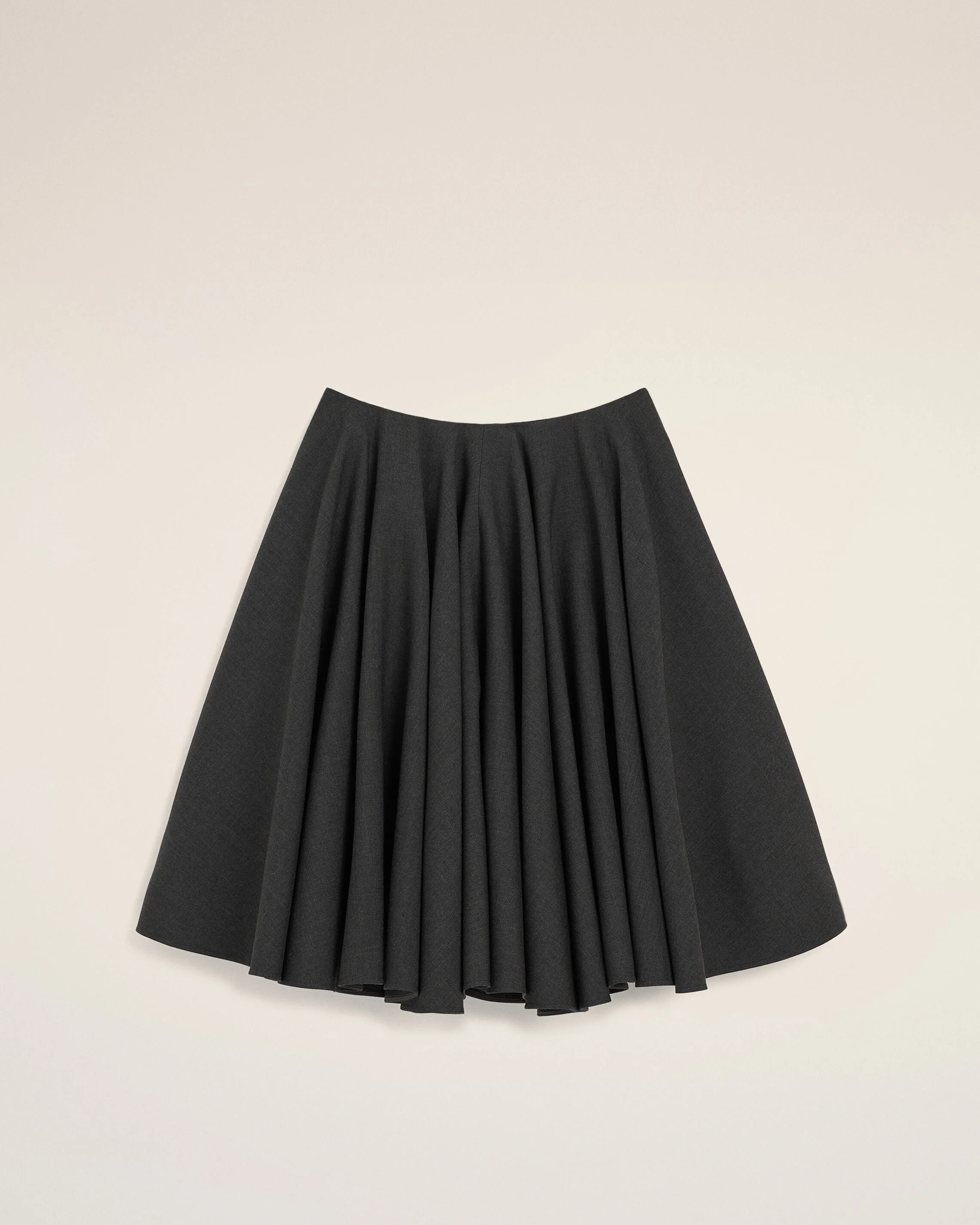 GREY MIDI PEPLUM WOOL SKIRT - 1