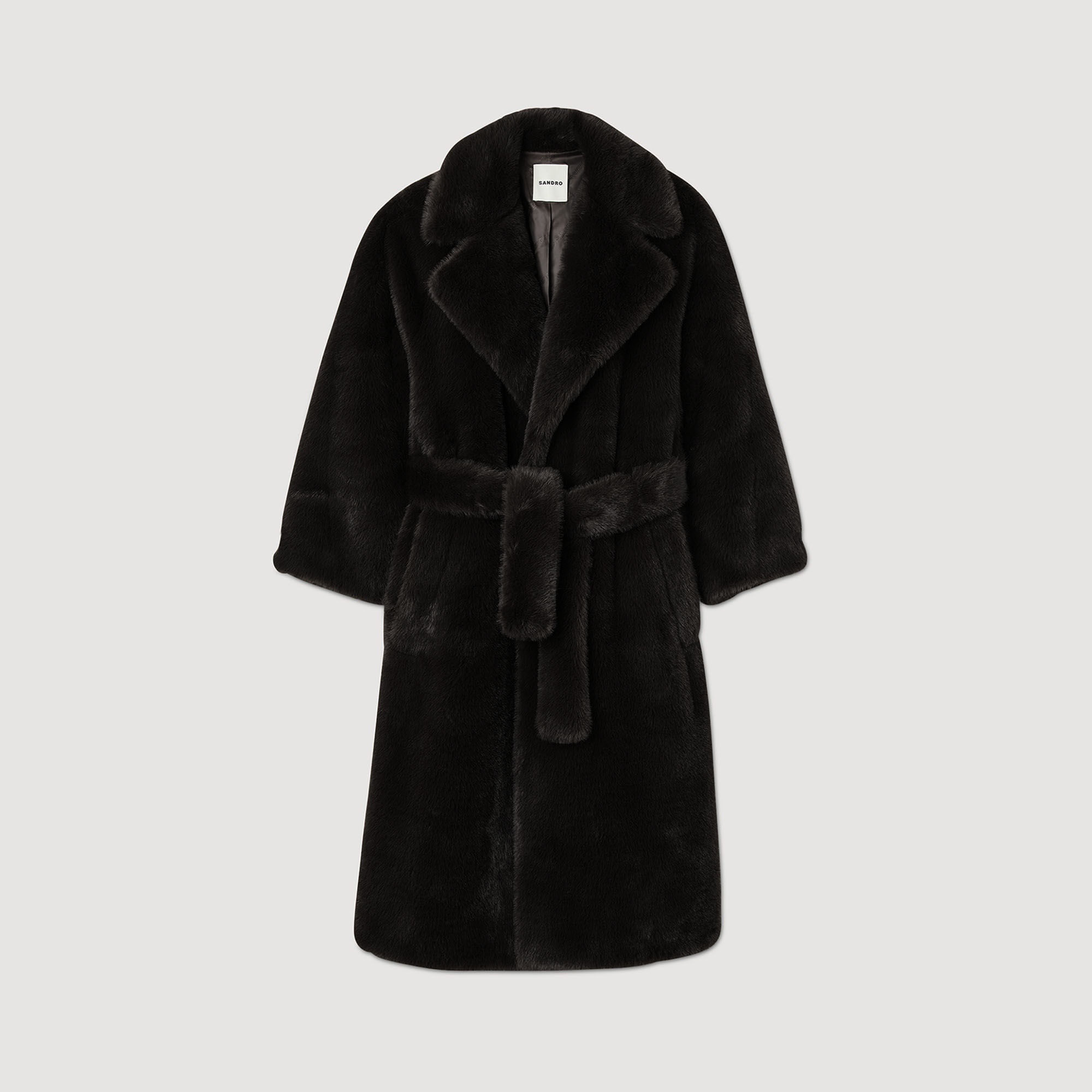 LONG FAUX FUR COAT - 1