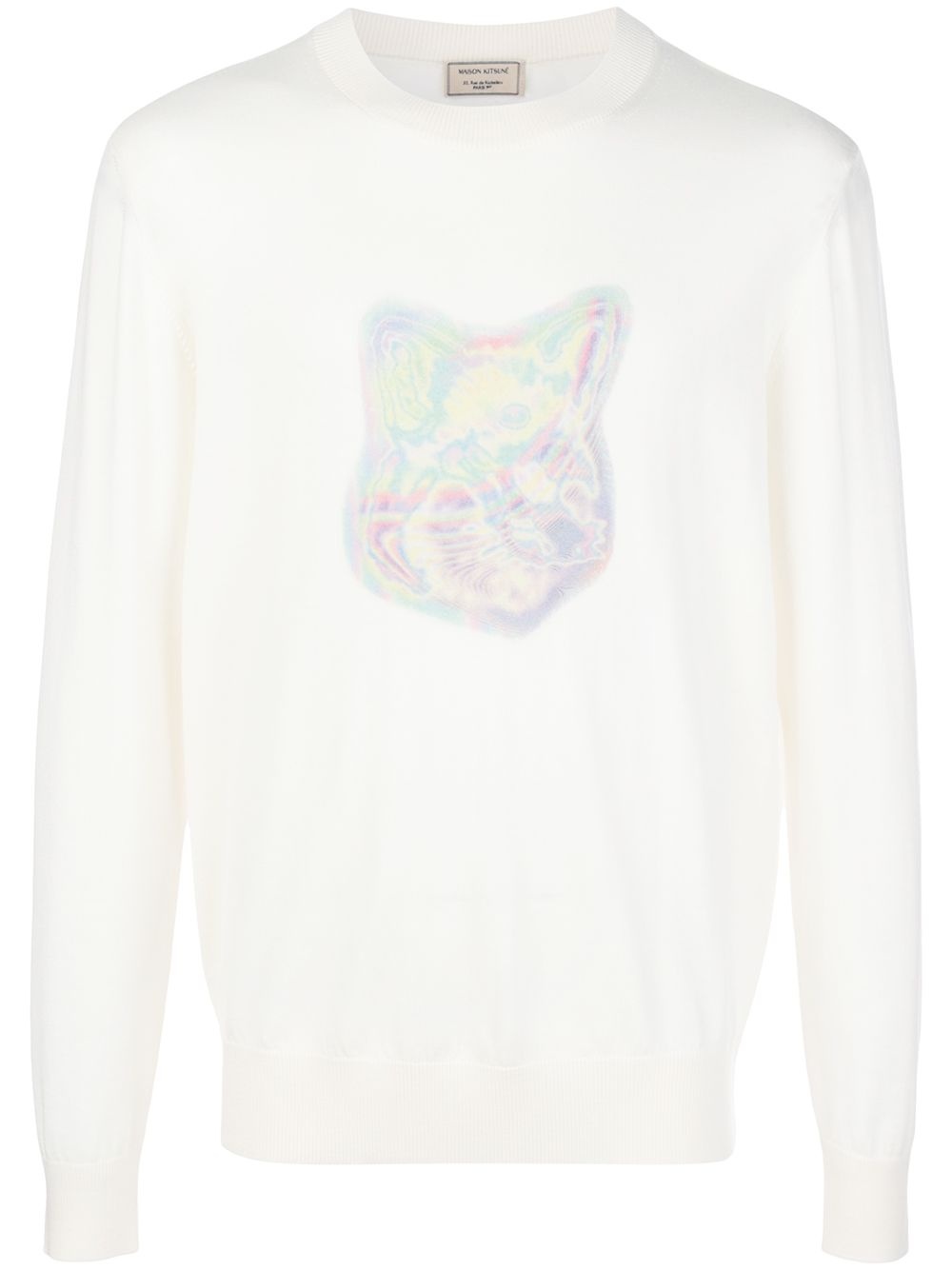 Fox head print merino jumper - 1